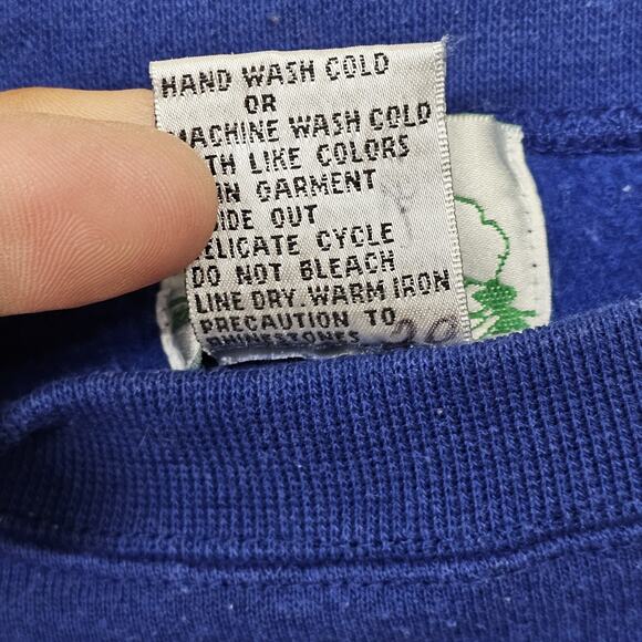 Vintage 90s Angel Sweatshirt   large Blue‎ Pullover Christian Bible Art God - Picture 5 of 10